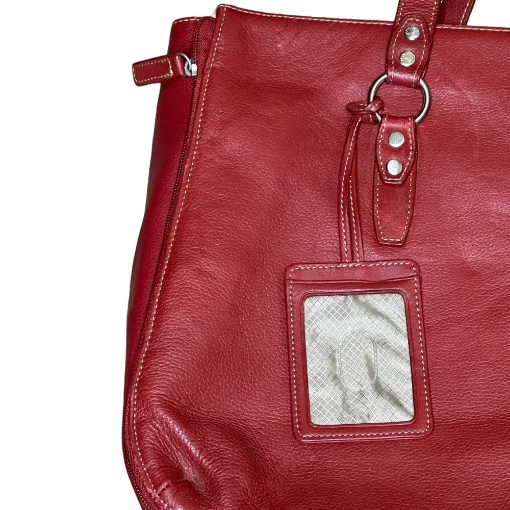 Rich Red Buxton Leather Large Padded Laptop Briefcase File Folder Shoulder Bag