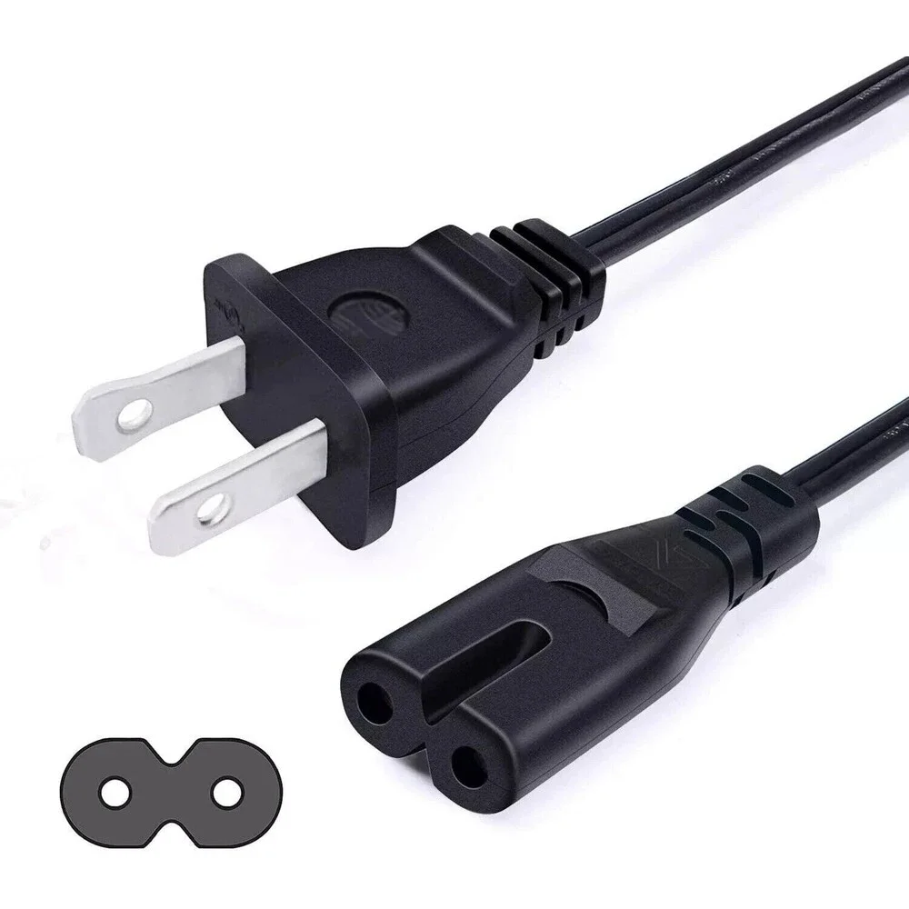 Lot of 3 AC Power Cord Cable Non-Polarized NEMA 1-15P to C7 6ft, Virginia seller