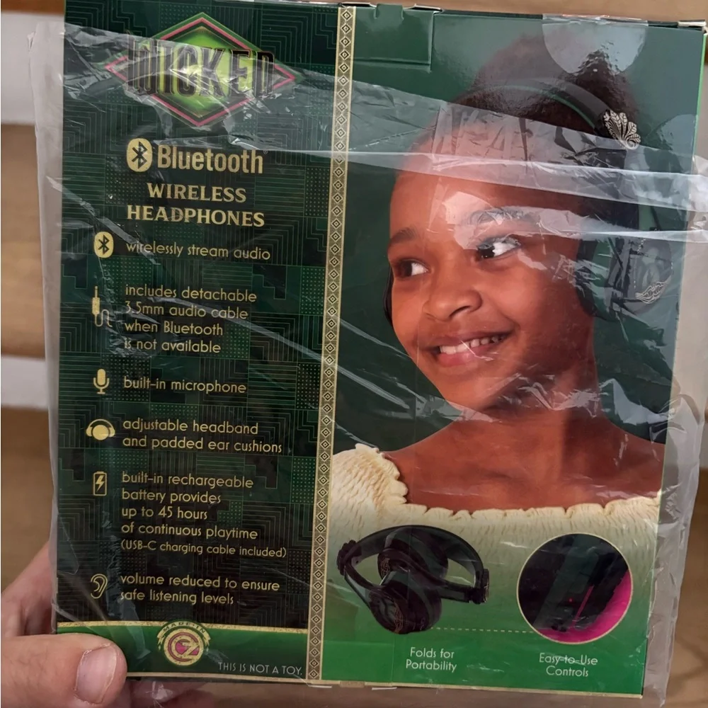 Wicked Bluetooth Wireless Headset with 45+ Hours Playtime, NWT