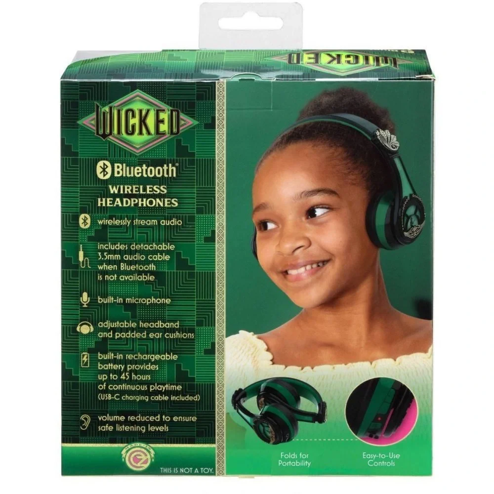 Wicked Bluetooth Wireless Headset with 45+ Hours Playtime, NWT