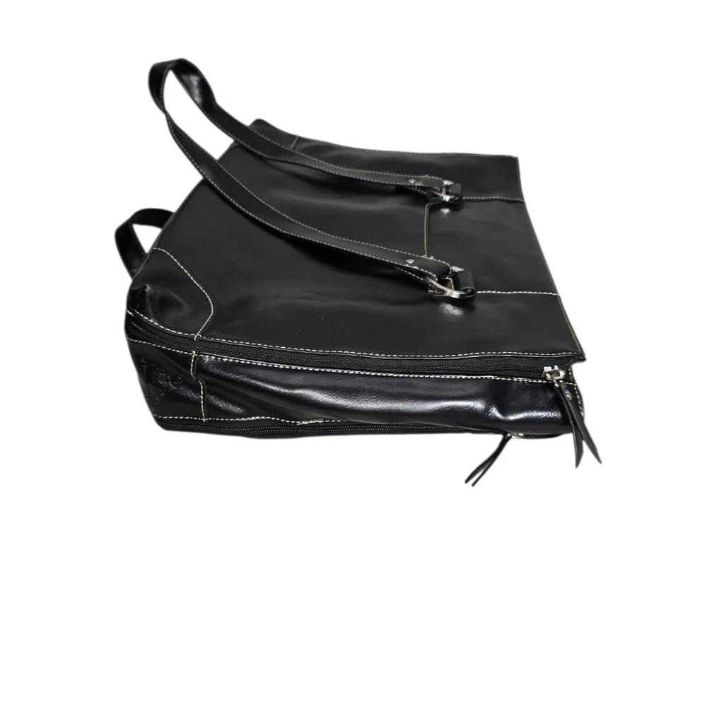 Franklin Covey Black Leather Women’s Briefcase Business Laptop Shoulder Bag