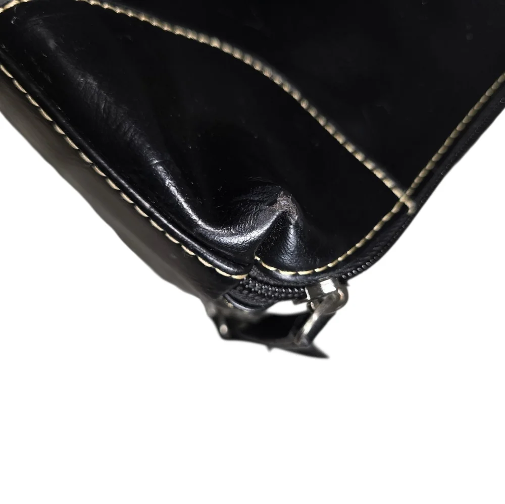 Franklin Covey Black Leather Women’s Briefcase Business Laptop Shoulder Bag