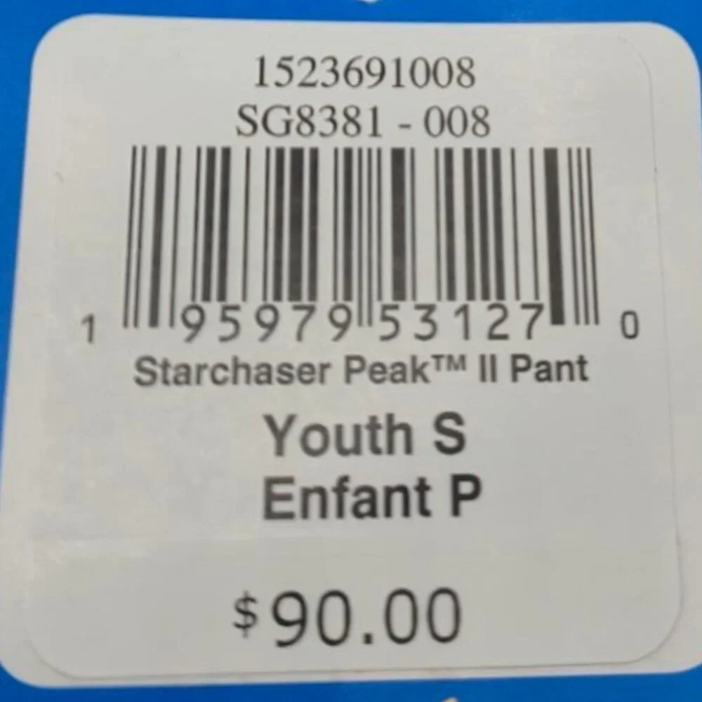 Columbia Pants Youth S Black Starchaser Peak II Snow Gorpcore Snowboard