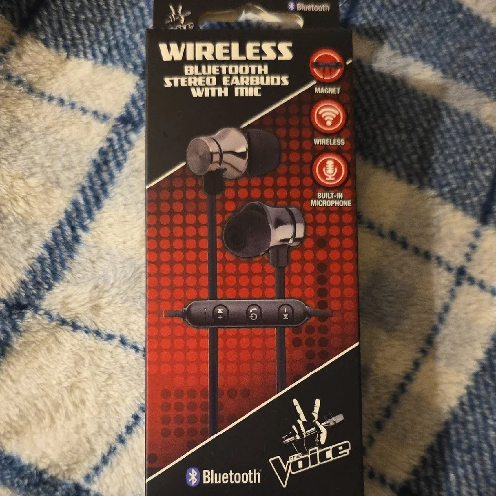 Wireless Bluetooth Stereo Earbuds with Mic - Black