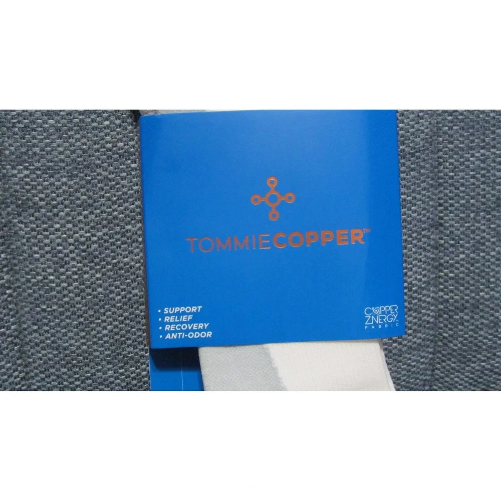Tommie Copper Boy's Core Over The Calf Compression Socks White Gray Size 1-5.5
