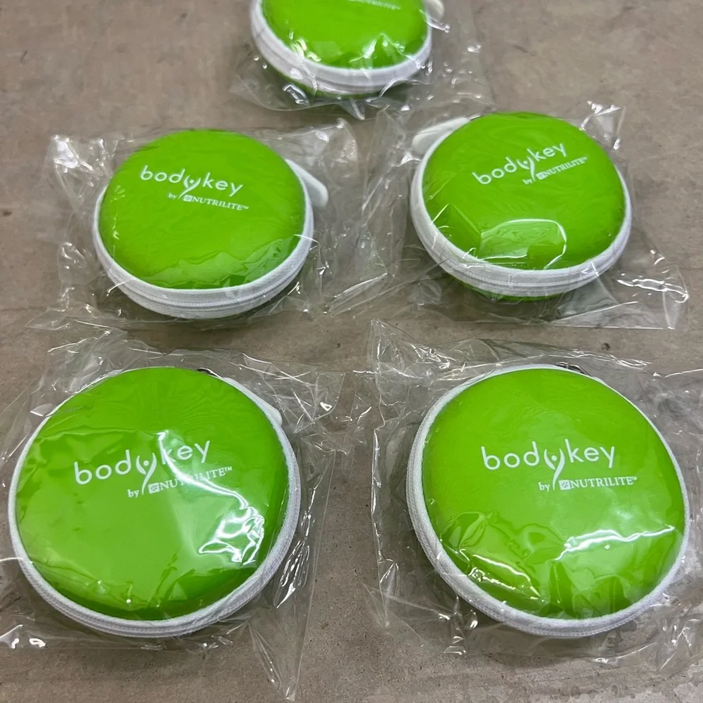 4 Green and White Earbuds with Case