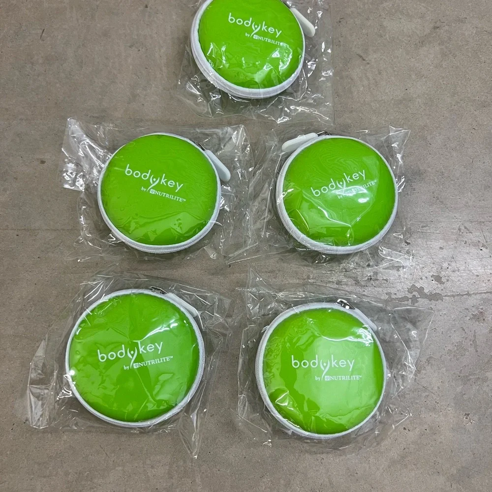 4 Green and White Earbuds with Case