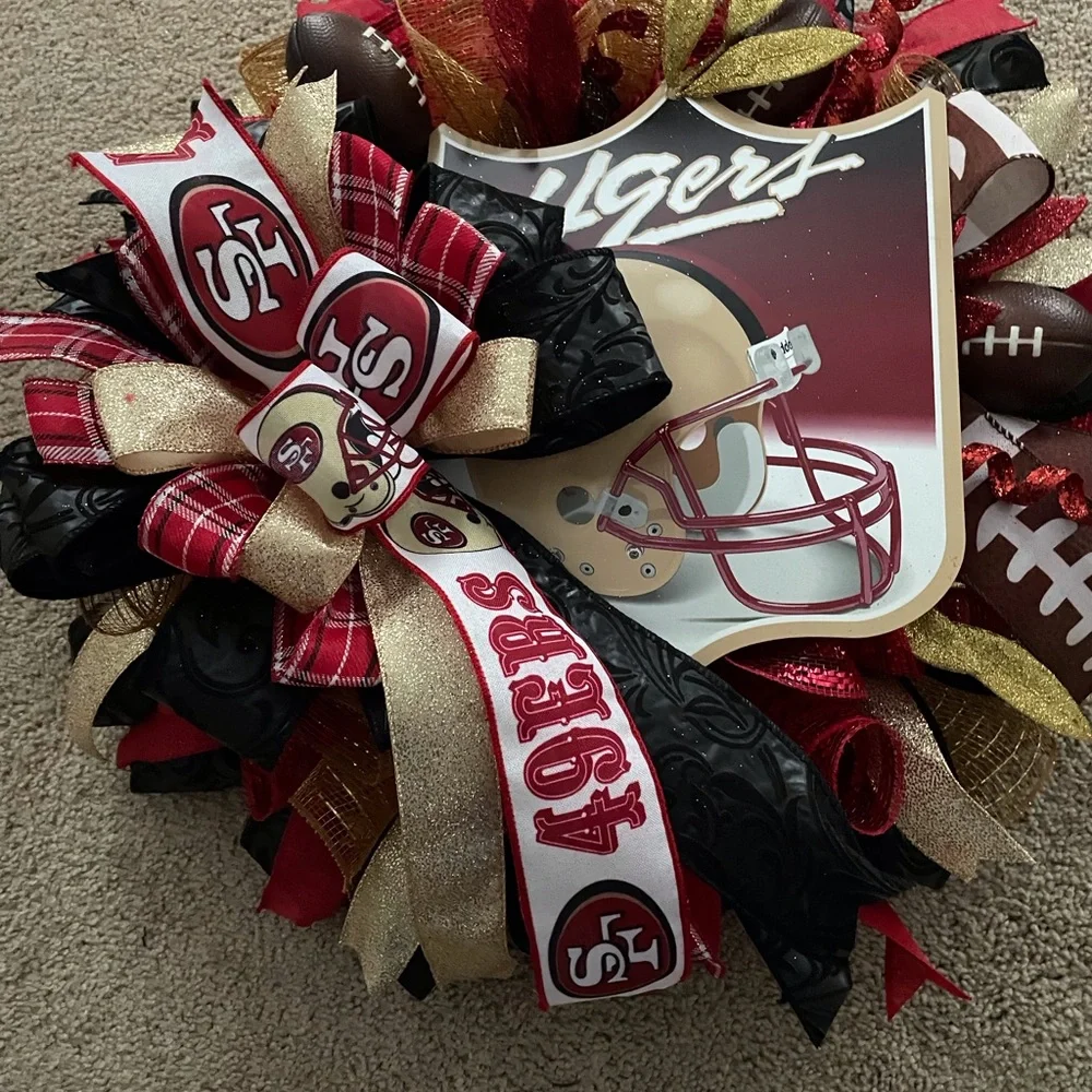 San Francisco 49ers Sport Wreath with Red and Gold Accents