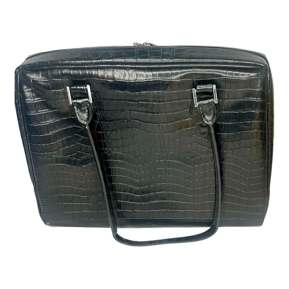 Mobile Edge Black Croc Embossed Tote Laptop Bag