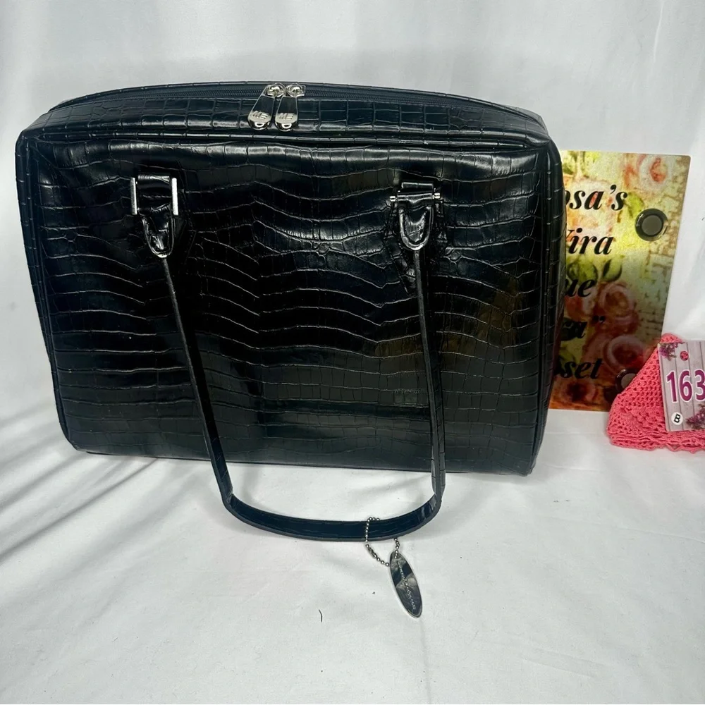 Mobile Edge Black Croc Embossed Tote Laptop Bag