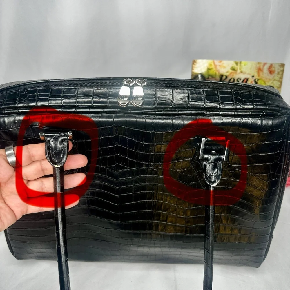 Mobile Edge Black Croc Embossed Tote Laptop Bag