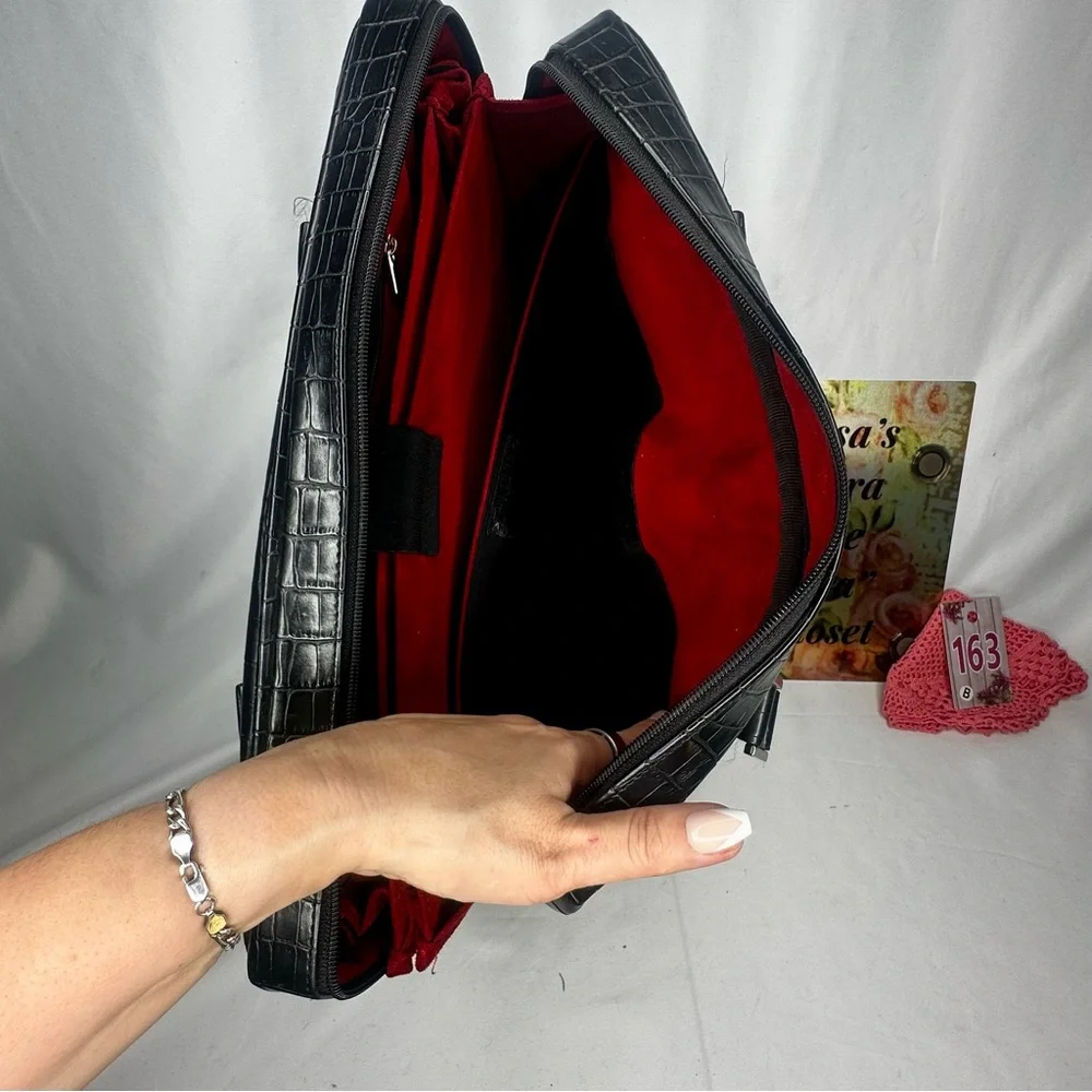 Mobile Edge Black Croc Embossed Tote Laptop Bag