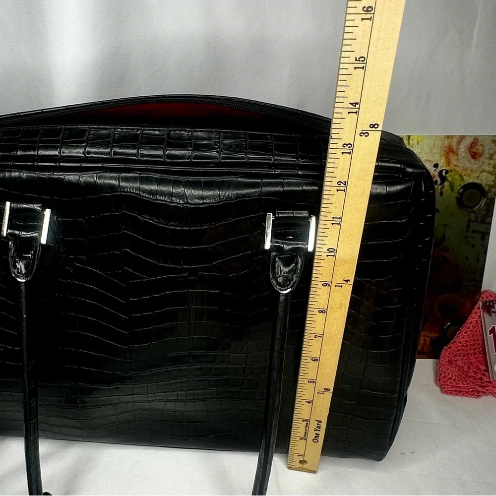 Mobile Edge Black Croc Embossed Tote Laptop Bag