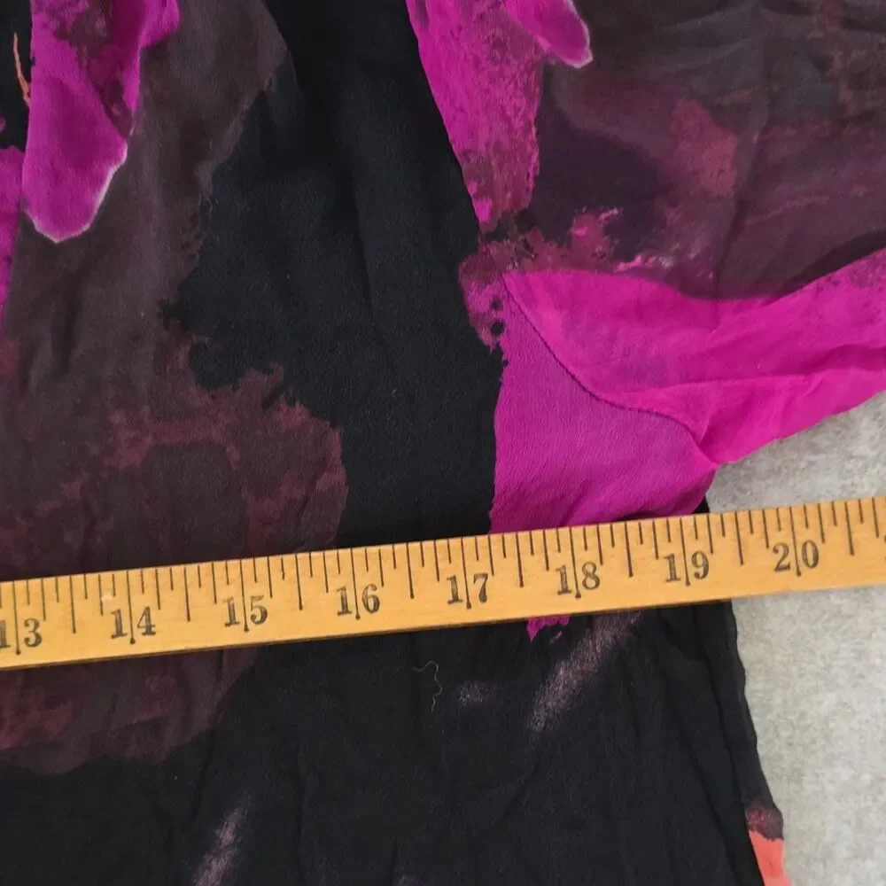 Diane von Furstenberg Abstract Silk Chiffon Blouse Multicolor Sz 12