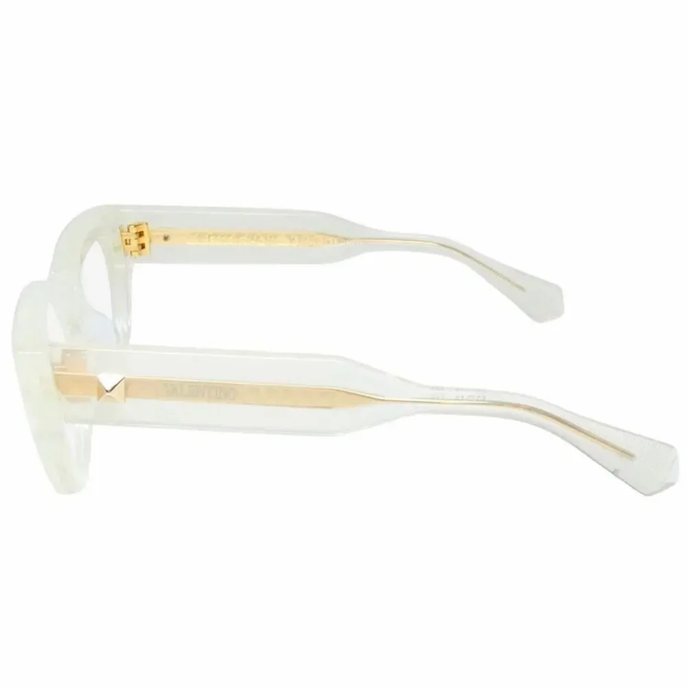 New Valentino ESSENTIAL III VLX 125C, Chic Milky White Cat-Eye Glasses Authentic