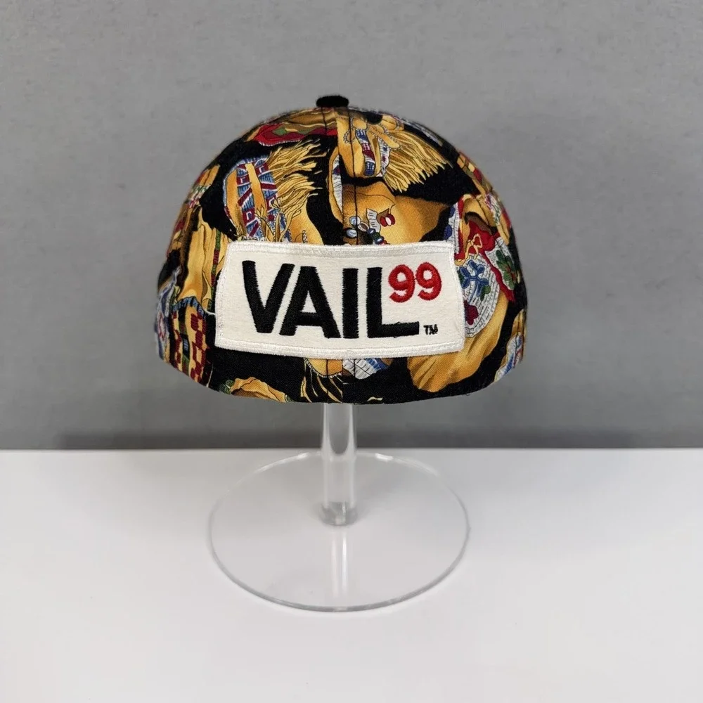 Vintage Vail 99 Ski Hat Cap Strap Back Mens Colorado Alpine 90s Merkely Headgear