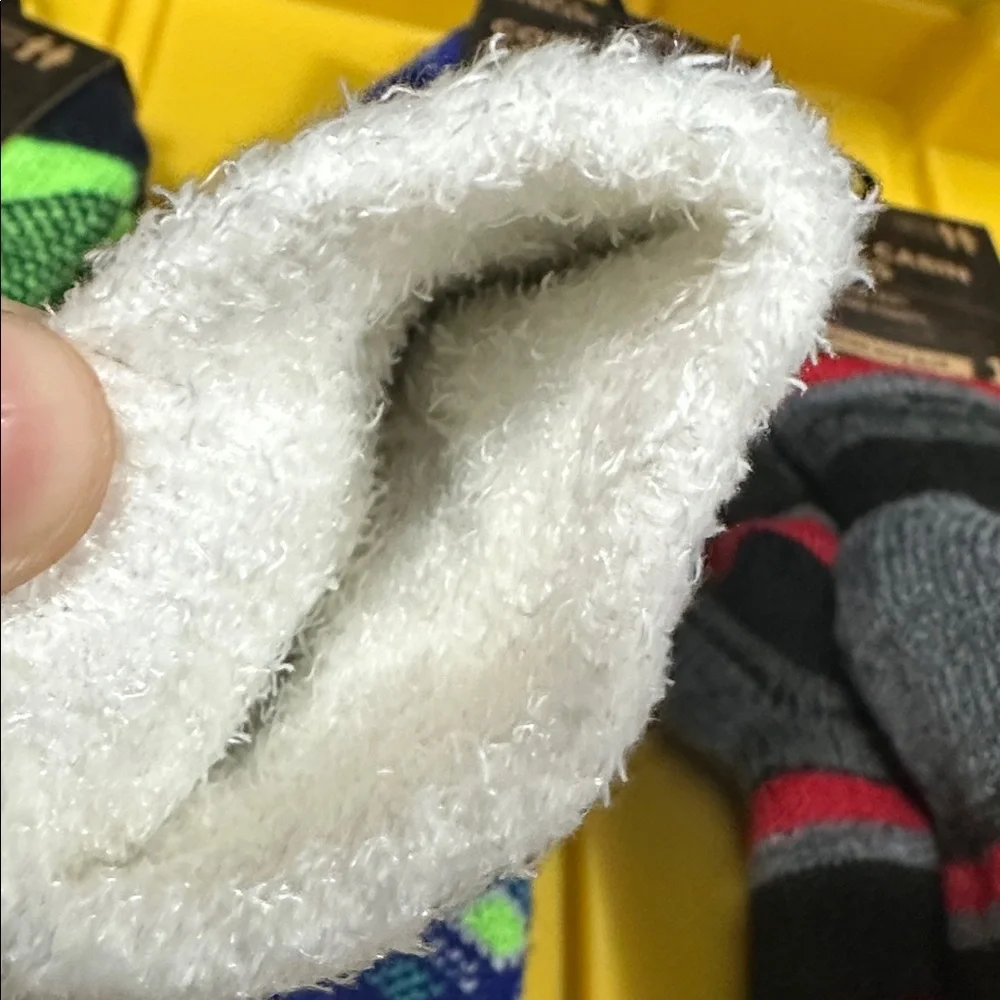 Bundle of 4‎ Boy Cozy Cabin Youth Socks Gripper Winter Non Slip Thick Warm Gift