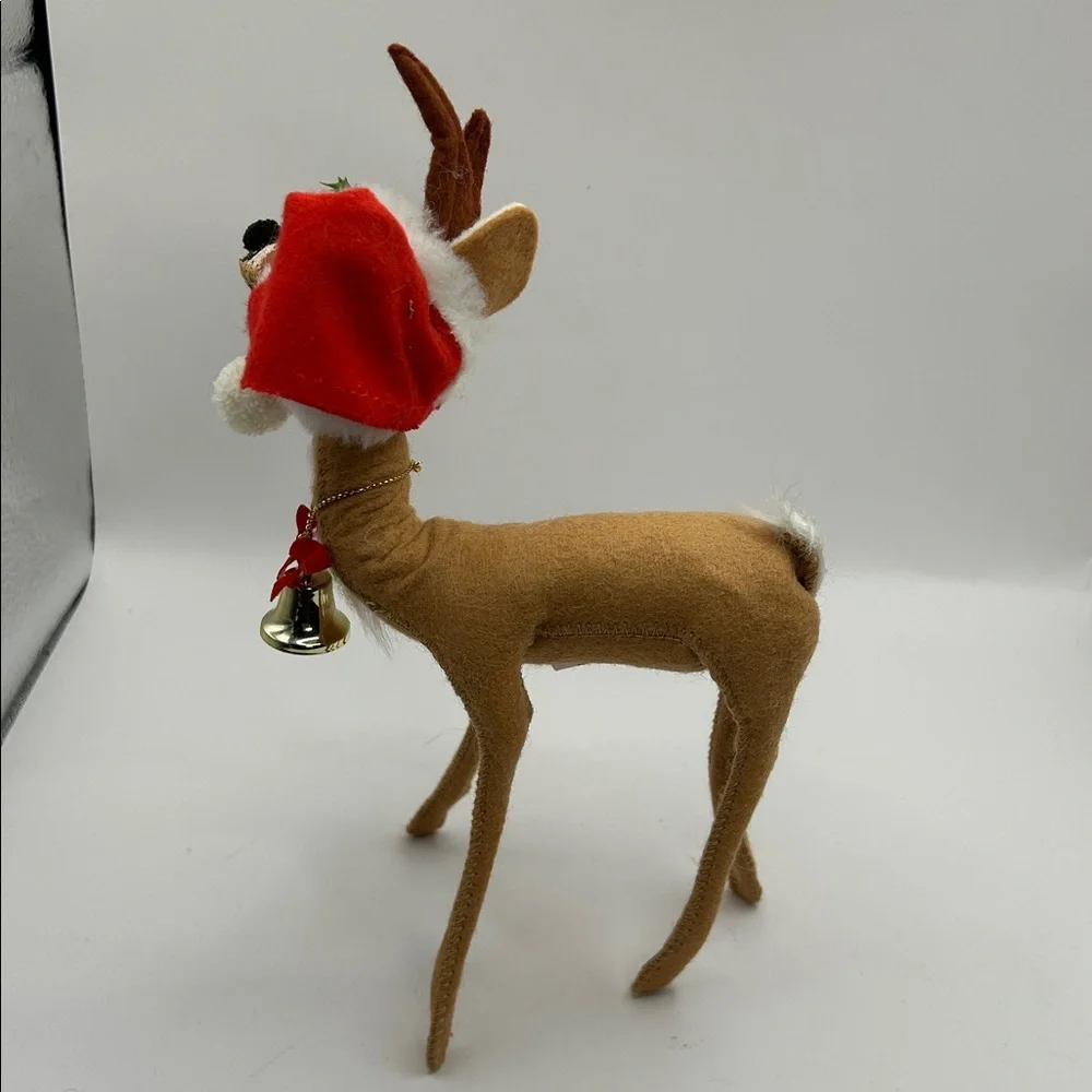 Annalee Brown Reindeer with Red Santa Hat