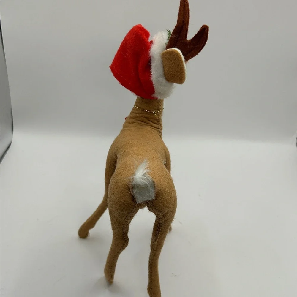 Annalee Brown Reindeer with Red Santa Hat