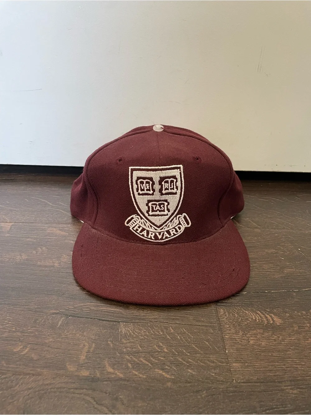Harvard University Veritas Embroidered Hat Cap Maroon Snapback Wool