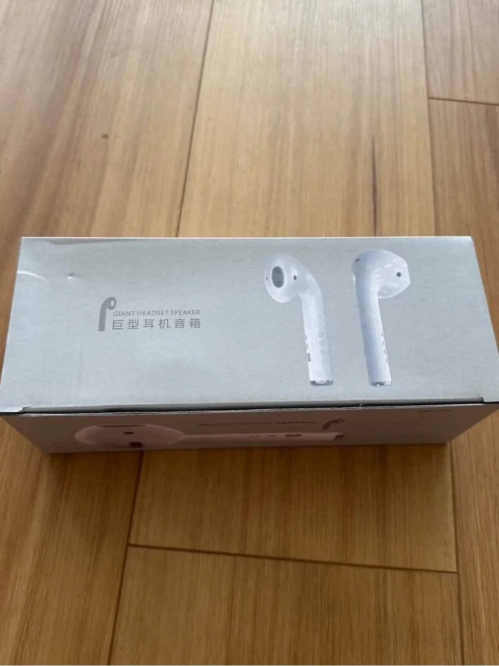 White Wireless Earbuds Box - Giant Headset Speaker