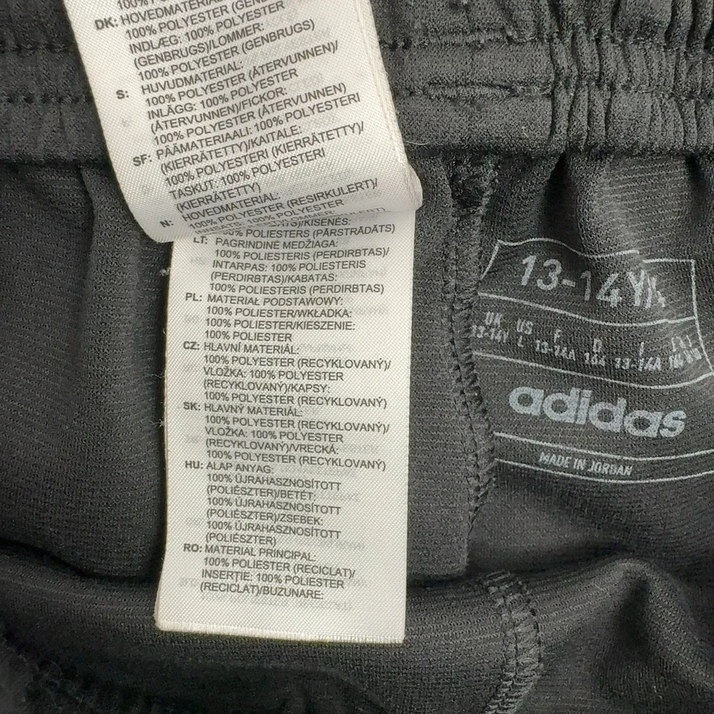 Adidas Pants Boys L Black Polyester Aeroready Ankle Zip Soccer Track Pants