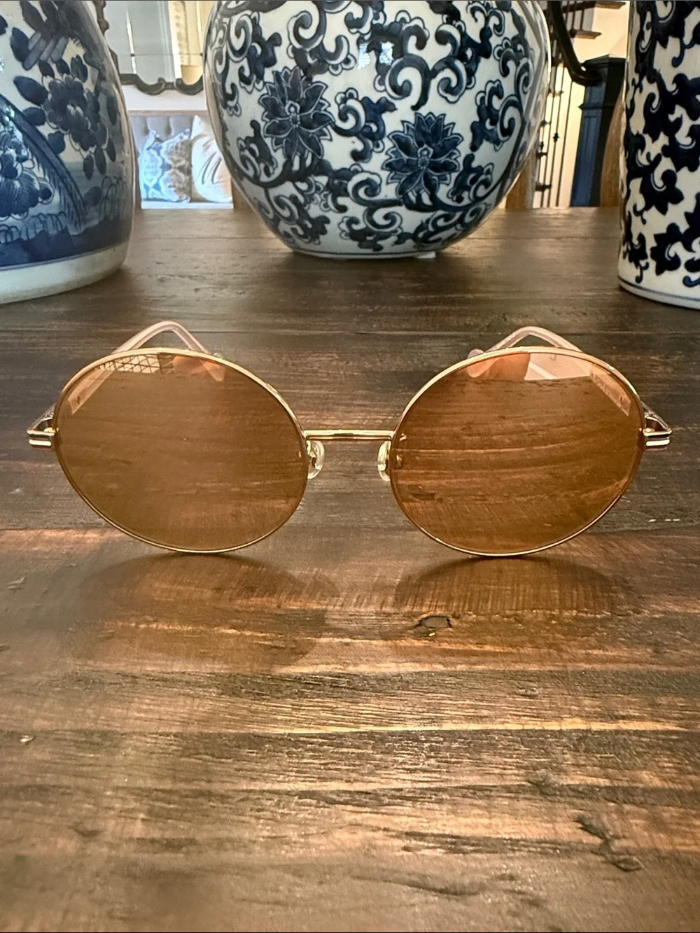 Moncler Women's Rose Gold Mirrored Round Sunglasses ML 0132-D 33U