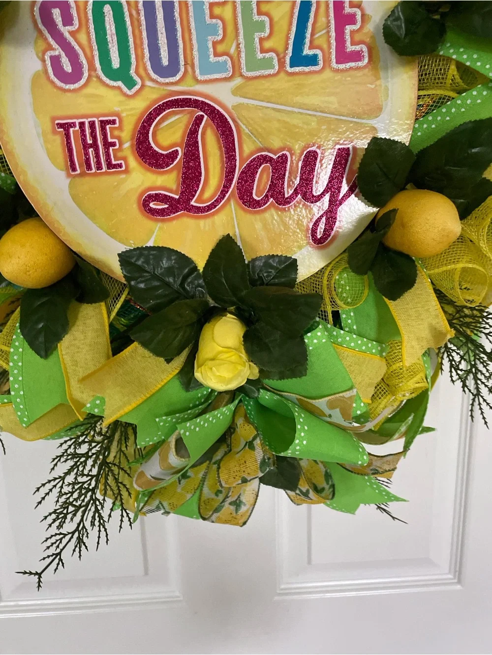 Squeeze the Day Lemon Door Wreath - Green & Yellow