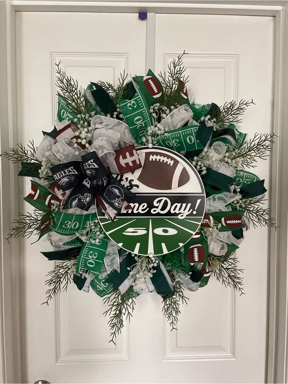 Eagles Green Football Game Day Wreath