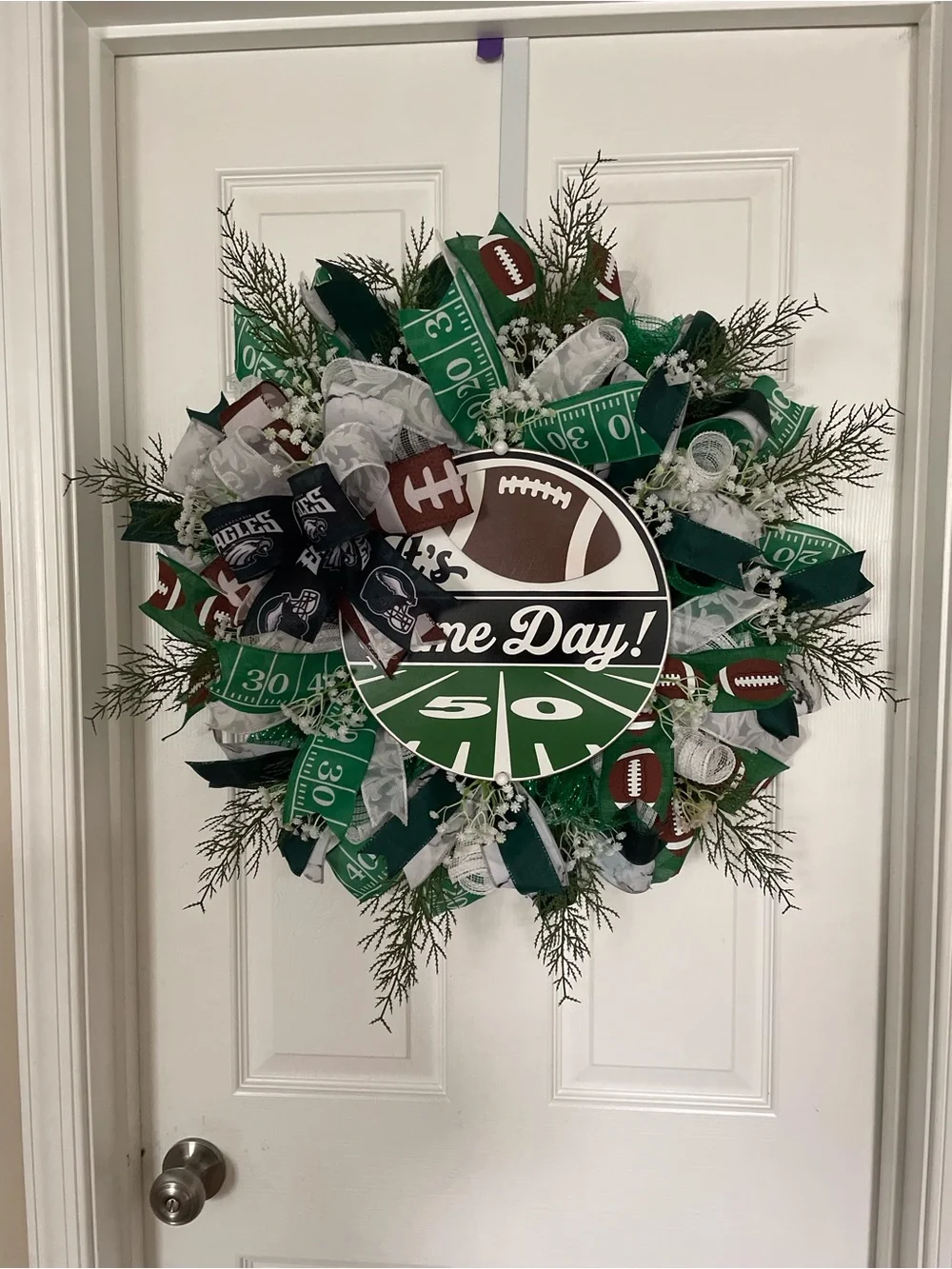 Eagles Green Football Game Day Wreath