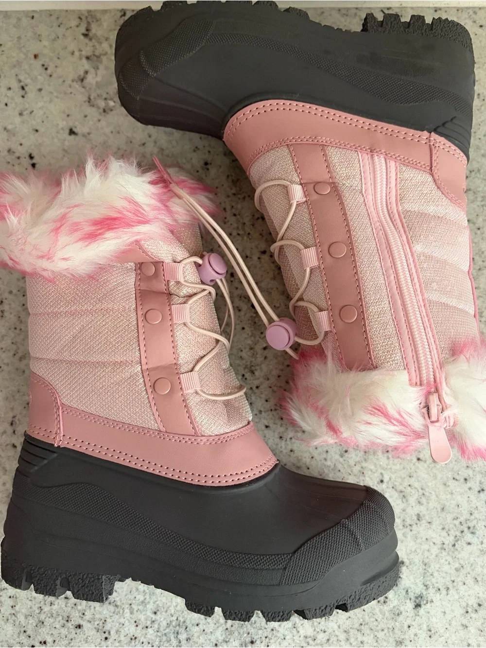 NWOT Pink Faux-Fur Winter Snow Waterproof Boot