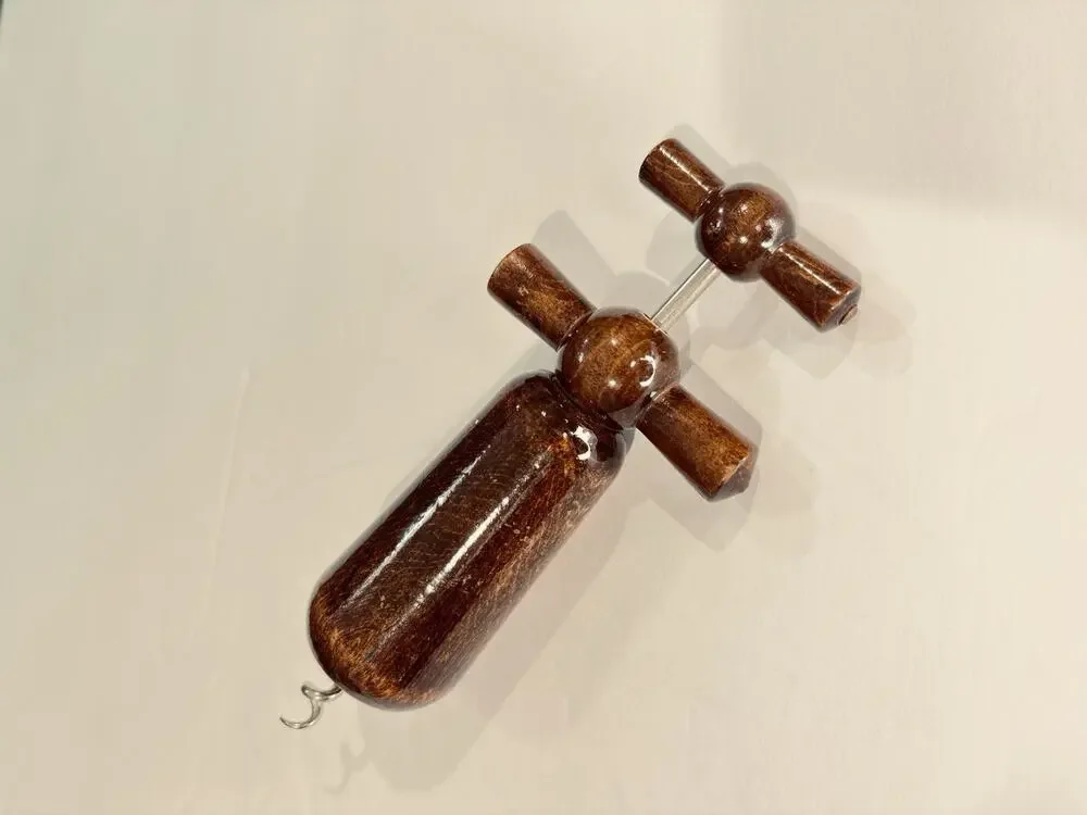 Vintage French Style Wooden Double Action Corkscrew Wine Bottle Opener 7