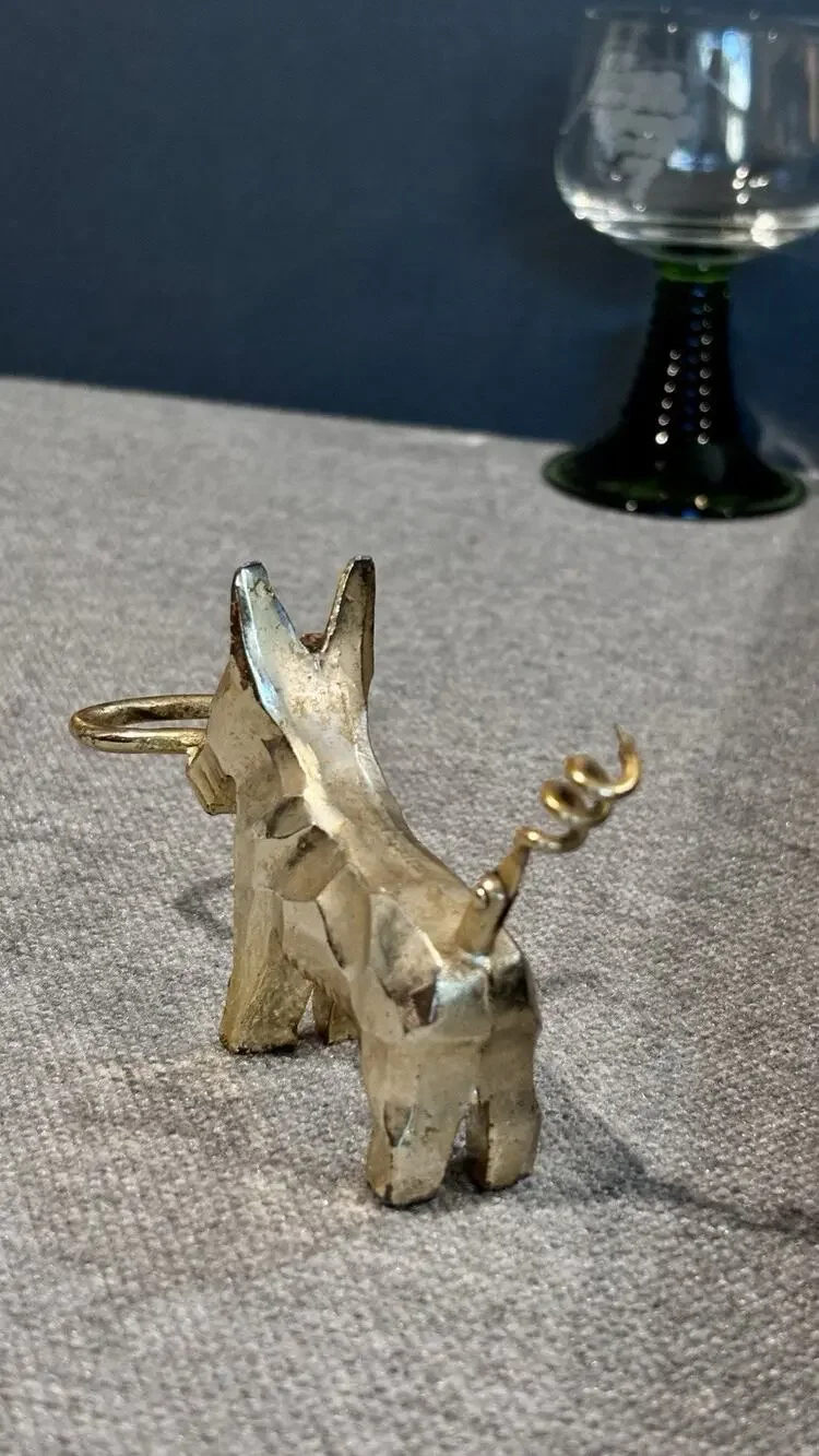 Vintage Scottish Terrier Scottie Dog Figural Corkscrew Metal Wine Bottle Opener
