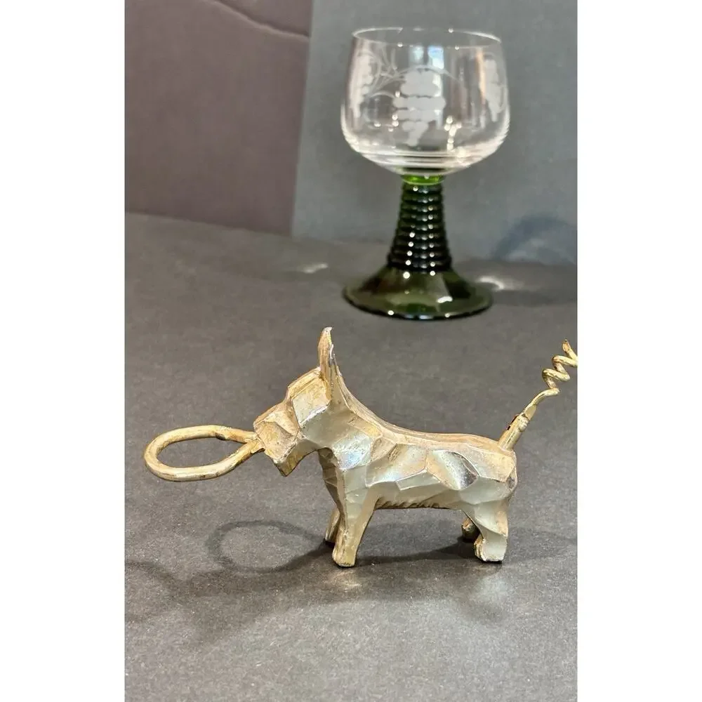 Vintage Scottish Terrier Scottie Dog Figural Corkscrew Metal Wine Bottle Opener
