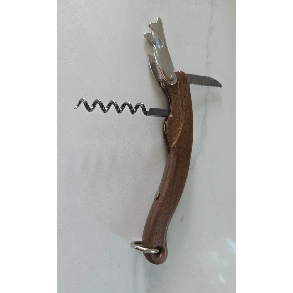 Legnoart Italy Wood Handle Sommelier Corkscrew Wine Opener with‎ Foil Cutter