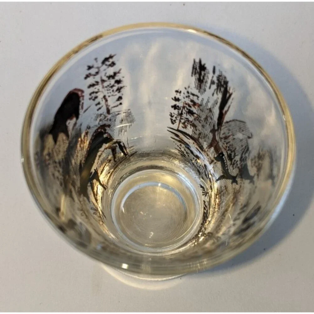 Yosemite National Park California Shot Glass Gold Black Wildlife Scene Souvenir