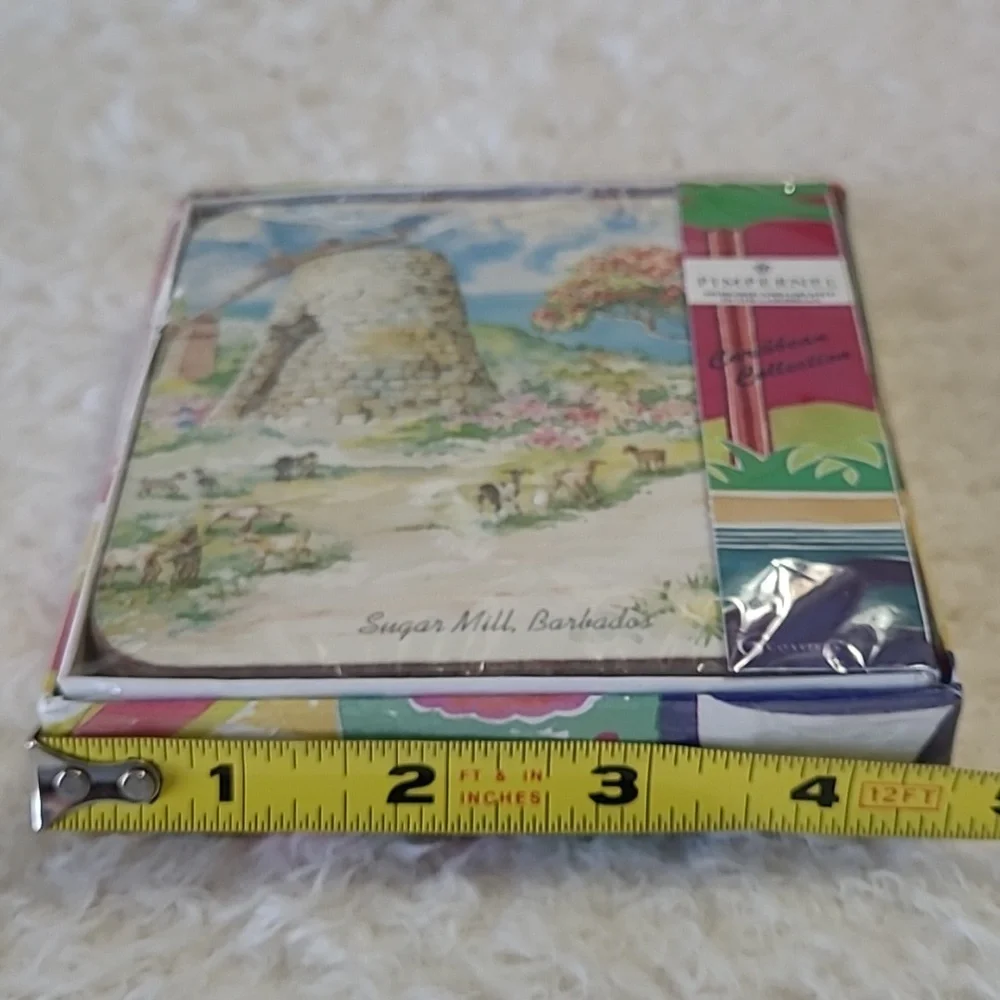 NEW Pimpernell Caribbean collection Barbados Drink Coasters  Set of 6 SEALED Box