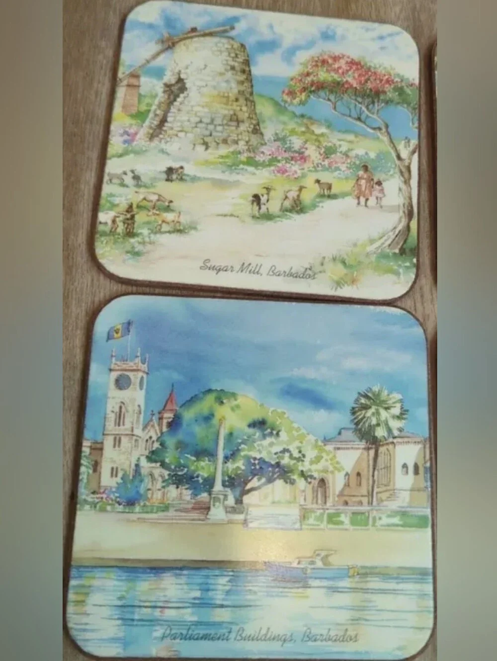 NEW Pimpernell Caribbean collection Barbados Drink Coasters  Set of 6 SEALED Box