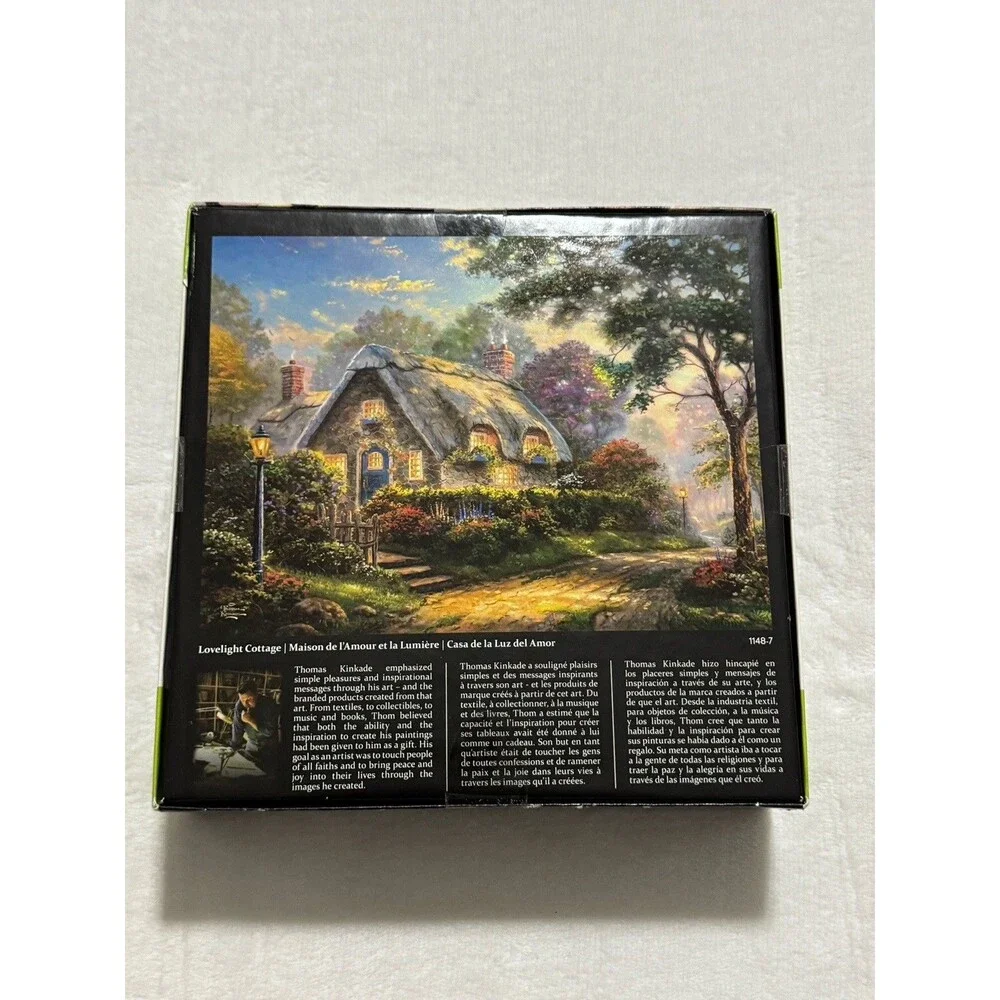 Thomas Kinkade 750 Piece Puzzle Metallic Lot of 4 Puzzles Lighthouse Cottage