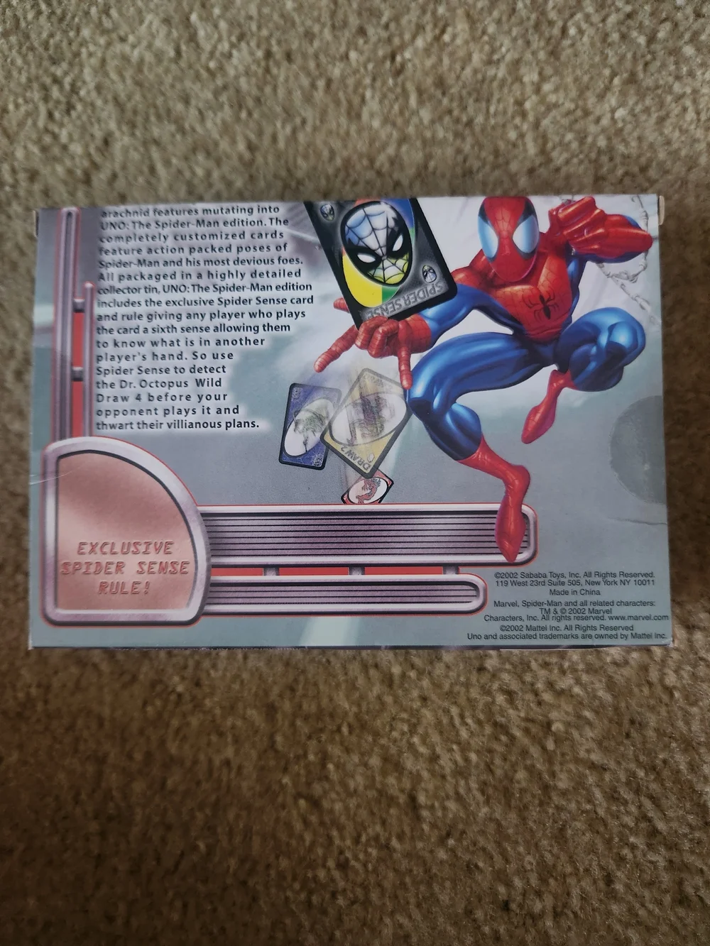 Marvel Spiderman UNO Special Edotion  Card Game 2002