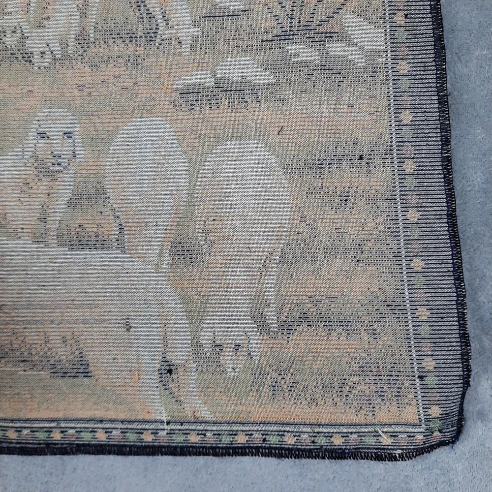 Vintage Jesus The Good Shepherd and Sheep Velvet Tapestry Wall Hanging Religious