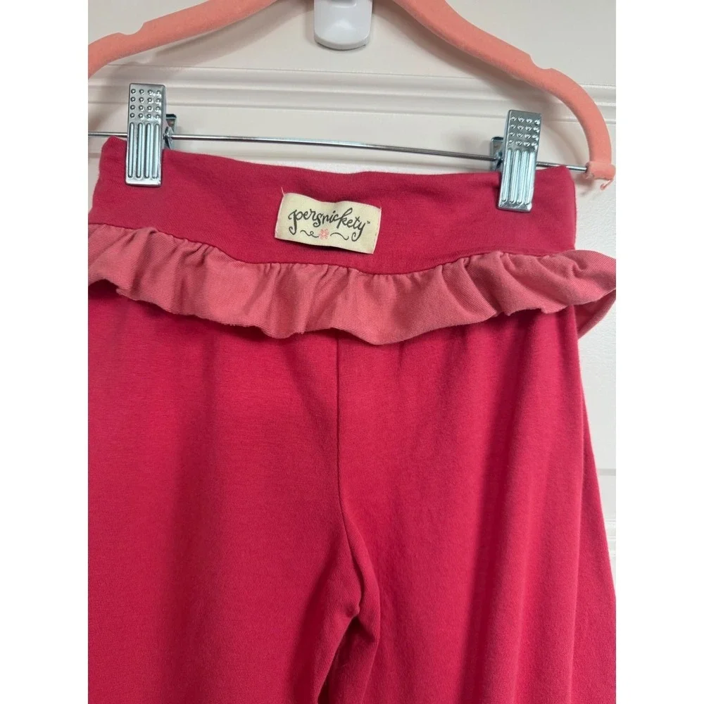 Persnickety Girls Pink Roll Over Waist Ruffle Wide Leg Pants Size 3 Years USA