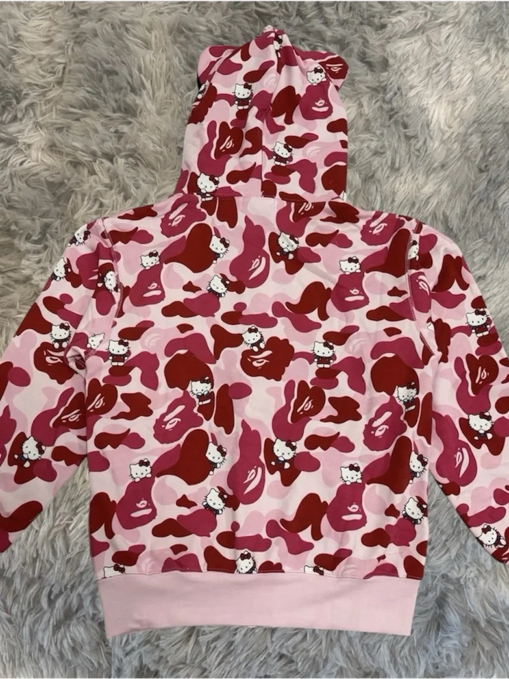 Hello Kitty Pink & Red Camo Bape Hoodie