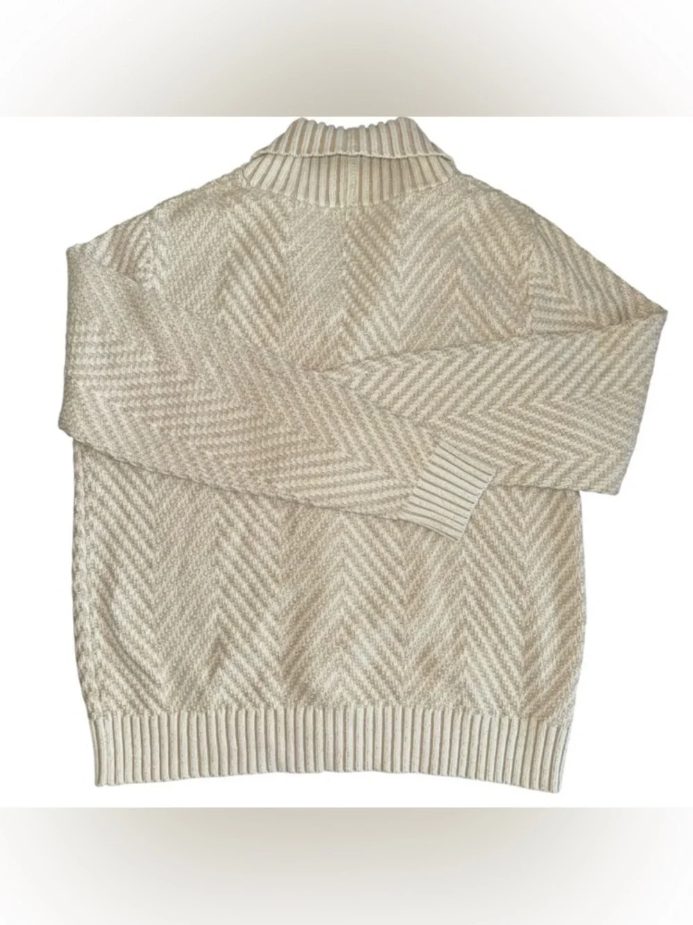 Goodfellow Shawl Cardigan Sweater Mens Large Cream Chunky Knit Button NWOT