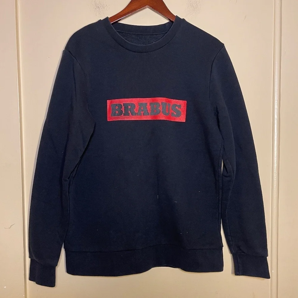 Men's Navy Sweatshirt with Red Logo