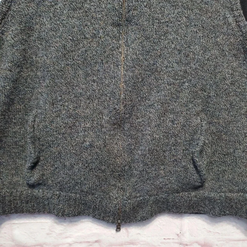 Pendleton Sweater Vest Mens XL Gray Blue Marled Shetland Wool‎ Fleece Lined Zip