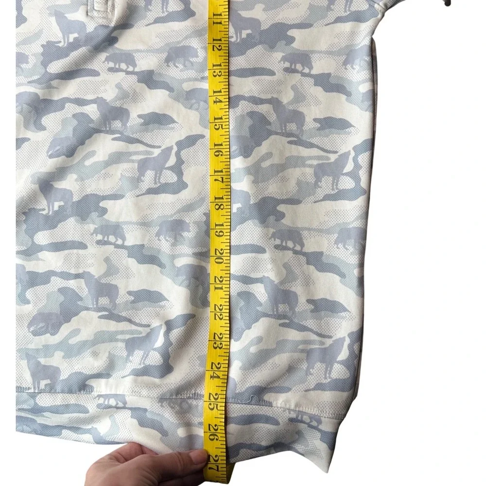 Waggle Golf Quarter Zip Pullover Mens Medium Grey White Wolf Camo Performance‎