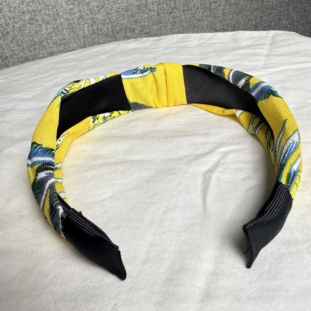Lot 6 Fabric Headbands Plaid Classic Polka‎ Dot Straw Vintage Look
