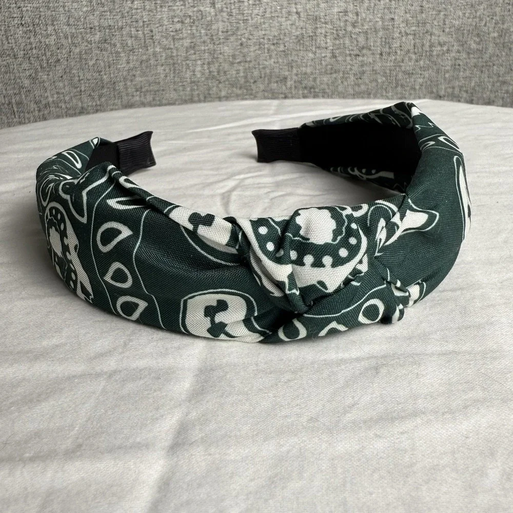 Lot 6 Fabric Headbands Plaid Classic Polka‎ Dot Straw Vintage Look