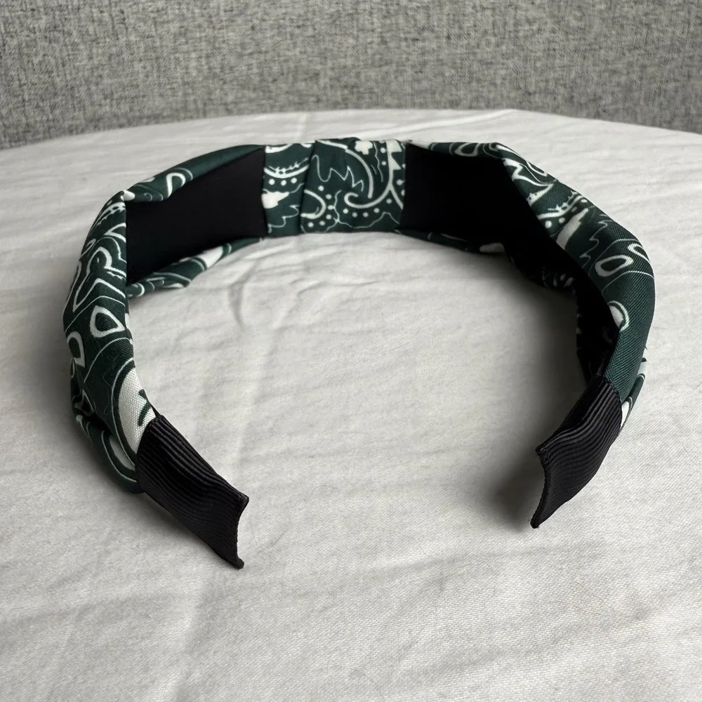 Lot 6 Fabric Headbands Plaid Classic Polka‎ Dot Straw Vintage Look